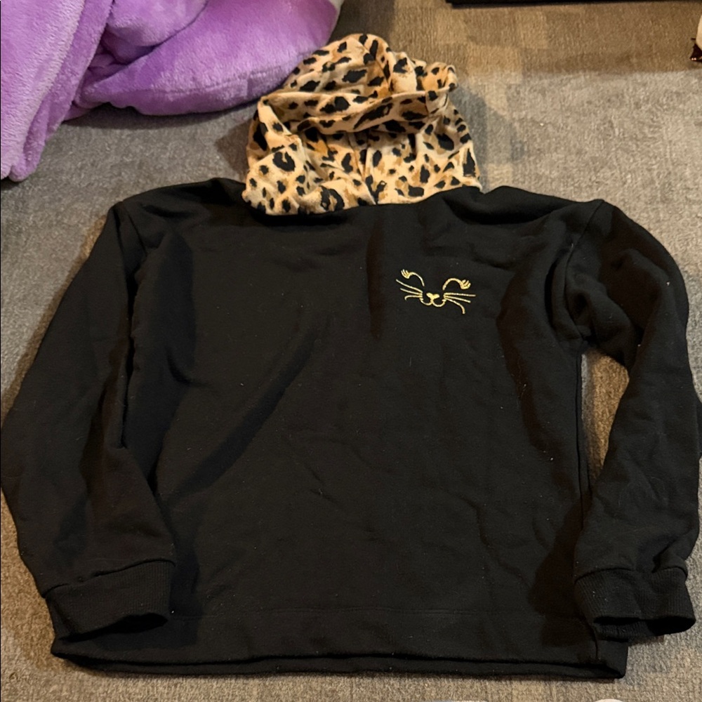 Garanimals Black Hoodie with Leopard Print